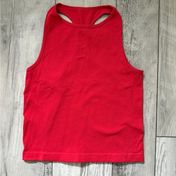 Free People Intimately Hayley High Neck Red Ribbed Racerback size M/L - Picture 3 of 8